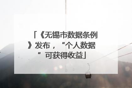 《无锡市数据条例》发布，“个人数据”可获得收益