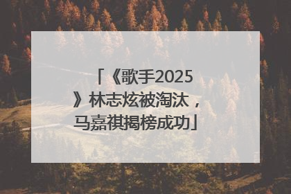 《歌手2025》林志炫被淘汰，马嘉祺揭榜成功
