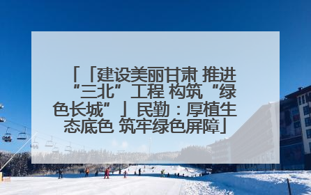 「建设美丽甘肃 推进“三北”工程 构筑“绿色长城”」民勤：厚植生态底色 筑牢绿色屏障