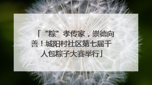 “粽”孝传家，崇德向善！城阳村社区第七届千人包粽子大赛举行