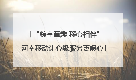 “粽享童趣 移心相伴” 河南移动让心级服务更暖心