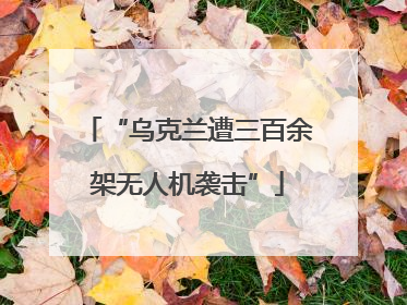 “乌克兰遭三百余架无人机袭击”
