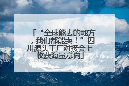 “全球能去的地方，我们都能卖！”四川源头工厂对接会上收获海量意向