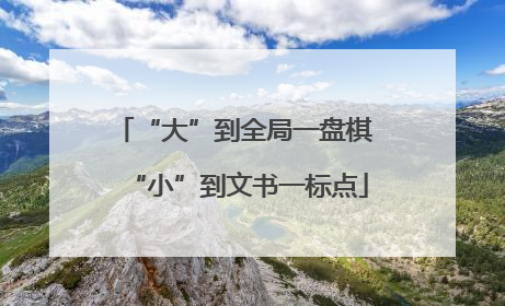 “大”到全局一盘棋 “小”到文书一标点