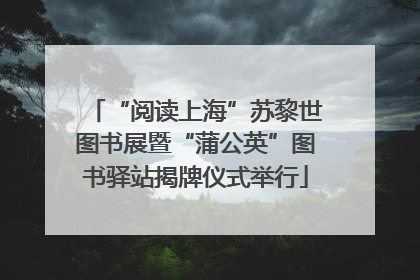 “阅读上海”苏黎世图书展暨“蒲公英”图书驿站揭牌仪式举行