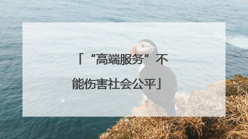 “高端服务”不能伤害社会公平