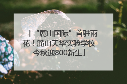 “麓山国际”首驻雨花！麓山天华实验学校今秋迎800新生