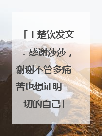 王楚钦发文：感谢莎莎，谢谢不管多痛苦也想证明一切的自己
