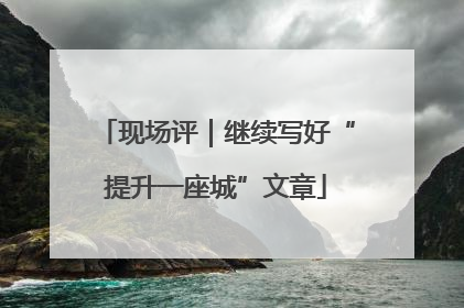 现场评｜继续写好“提升一座城”文章
