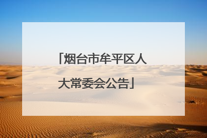 烟台市牟平区人大常委会公告