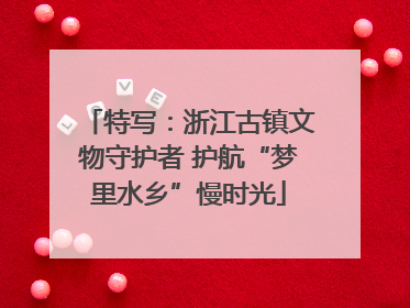 特写：浙江古镇文物守护者 护航“梦里水乡”慢时光