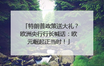 特朗普政策送大礼？欧洲央行行长喊话：欧元崛起正当时！