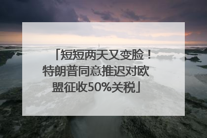 短短两天又变脸！特朗普同意推迟对欧盟征收50%关税