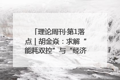 理论周刊·第1落点｜胡金焱：求解“能耗双控”与“经济增长”矛盾