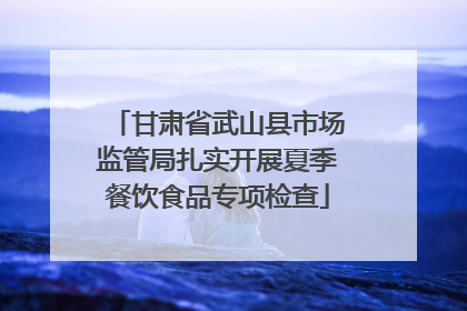 甘肃省武山县市场监管局扎实开展夏季餐饮食品专项检查