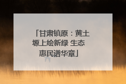 甘肃镇原：黄土塬上绘新绿 生态惠民谱华章