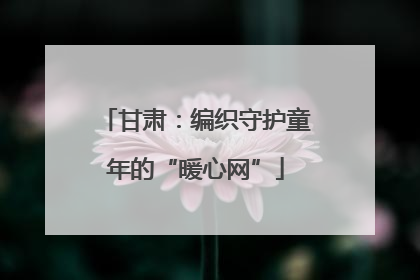甘肃：编织守护童年的“暖心网”