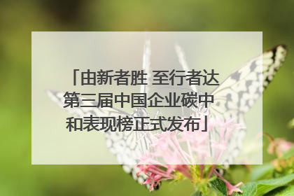 由新者胜 至行者达 第三届中国企业碳中和表现榜正式发布