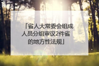 省人大常委会组成人员分组审议2件省的地方性法规