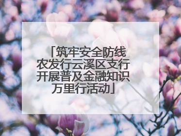 筑牢安全防线 农发行云溪区支行开展普及金融知识万里行活动