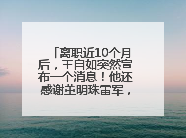 离职近10个月后，王自如突然宣布一个消息！他还感谢董明珠雷军，回应“没看过格力工资条”：真的不那么重要！