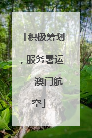 积极筹划，服务暑运——澳门航空