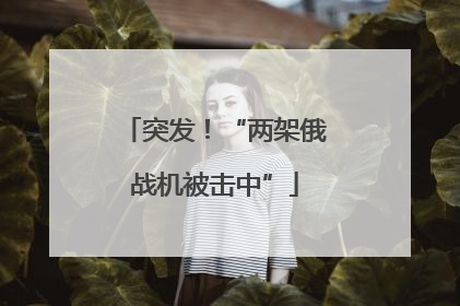 突发！“两架俄战机被击中”