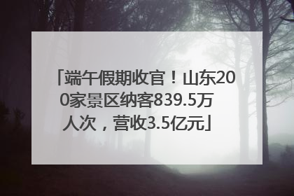 端午假期收官！山东200家景区纳客839.5万人次，营收3.5亿元