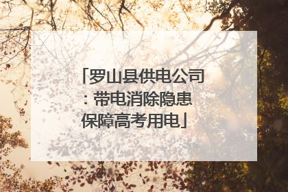 罗山县供电公司：带电消除隐患 保障高考用电