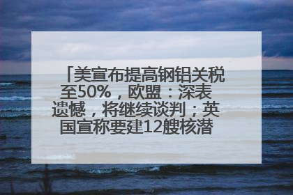 美宣布提高钢铝关税至50%，欧盟：深表遗憾，将继续谈判；英国宣称要建12艘核潜艇；马斯克最新发声：不想为美政府所做的一切承担责任丨早报