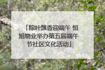 粽叶飘香迎端午 恒旭物业举办第五届端午节社区文化活动