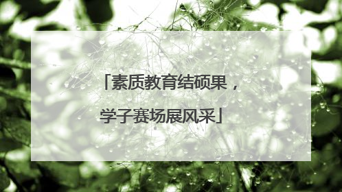 素质教育结硕果，学子赛场展风采