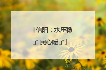 信阳：水压稳了 民心暖了