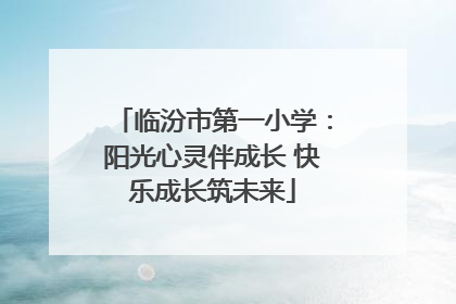临汾市第一小学：阳光心灵伴成长 快乐成长筑未来