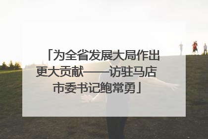 为全省发展大局作出更大贡献——访驻马店市委书记鲍常勇