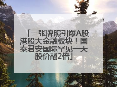 一张牌照引爆A股港股大金融板块！国泰君安国际罕见一天股价翻2倍