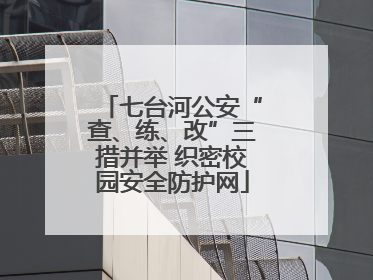 七台河公安“查、练、改”三措并举 织密校园安全防护网