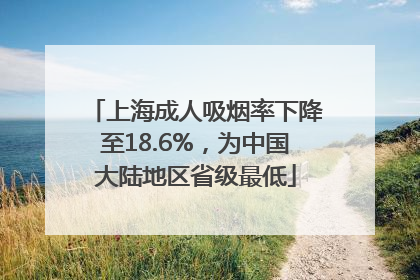 上海成人吸烟率下降至18.6%，为中国大陆地区省级最低
