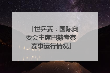 世乒赛：国际奥委会主席巴赫考察赛事运行情况