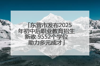 东营市发布2025年初中后职业教育招生新政 9552个学位助力多元成才