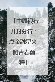 中原银行开封分行：点金融星火 照青春前程