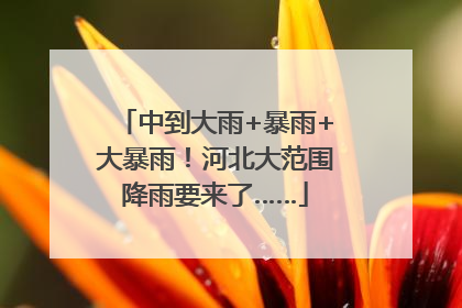 中到大雨+暴雨+大暴雨！河北大范围降雨要来了……