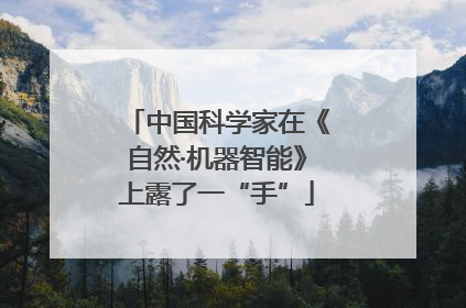 中国科学家在《自然·机器智能》上露了一“手”