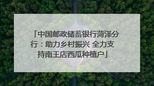 中国邮政储蓄银行菏泽分行：助力乡村振兴 全力支持南王店西瓜种植户