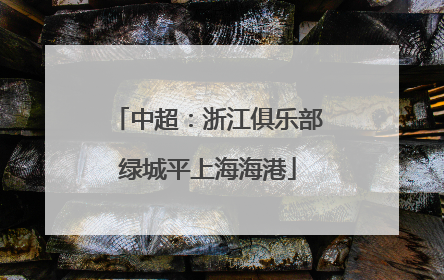 中超：浙江俱乐部绿城平上海海港