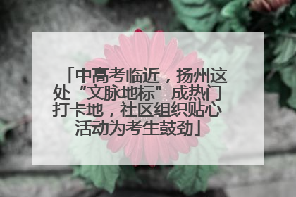 中高考临近，扬州这处“文脉地标”成热门打卡地，社区组织贴心活动为考生鼓劲