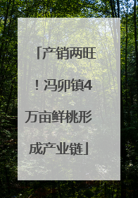 产销两旺！冯卯镇4万亩鲜桃形成产业链