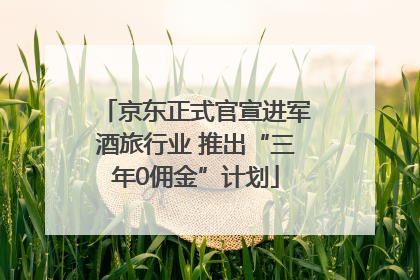京东正式官宣进军酒旅行业 推出“三年0佣金”计划