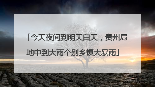 今天夜间到明天白天，贵州局地中到大雨个别乡镇大暴雨