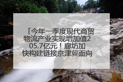 今年一季度现代商贸物流产业实现增加值205.7亿元！廊坊加快构建链接京津冀面向全世界的物流通道